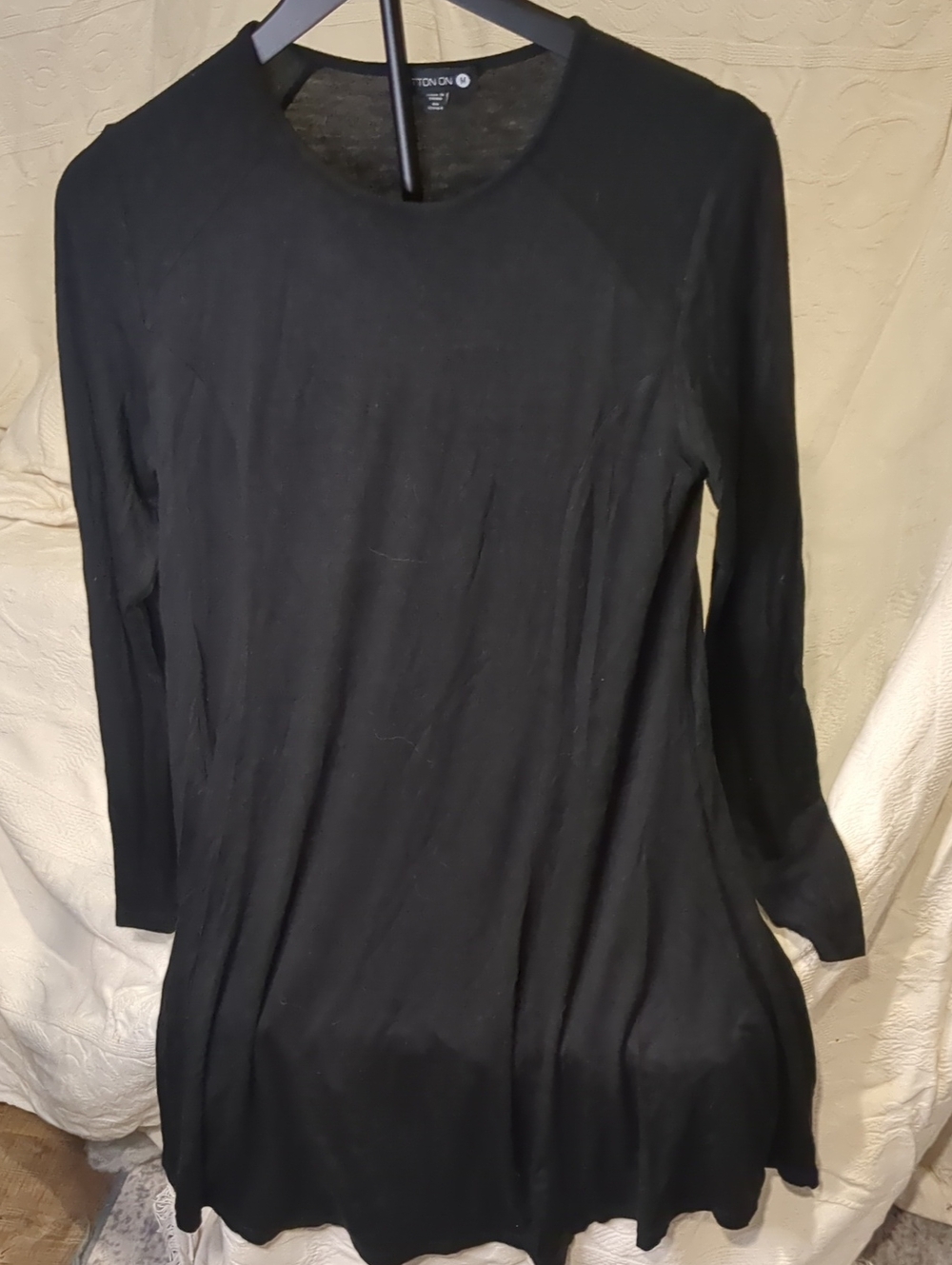 Cotton On Black Long Sleeve Swing Dress